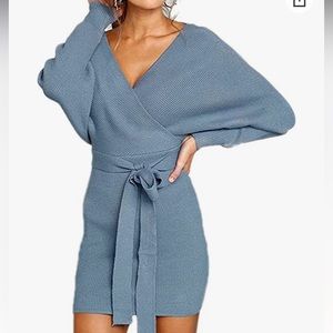 50% Discount Mansy Women's Sexy Cocktail Batwing Long Sleeve Sweater Dress